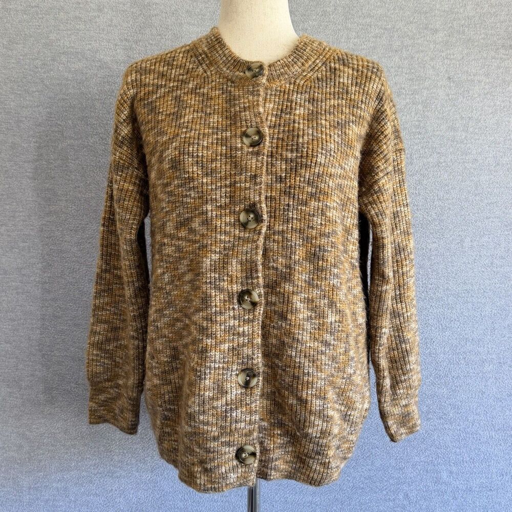 Madewell Chunky Oversized Cardigan Sweater XXS Space Dyed Winstead Wool Blend